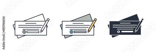 Cheque Icon theme symbol vector illustration isolated on white background