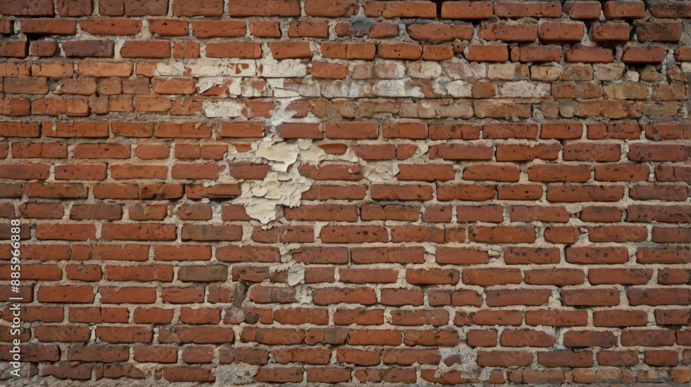 Fototapeta premium brick wall with peeling paint background