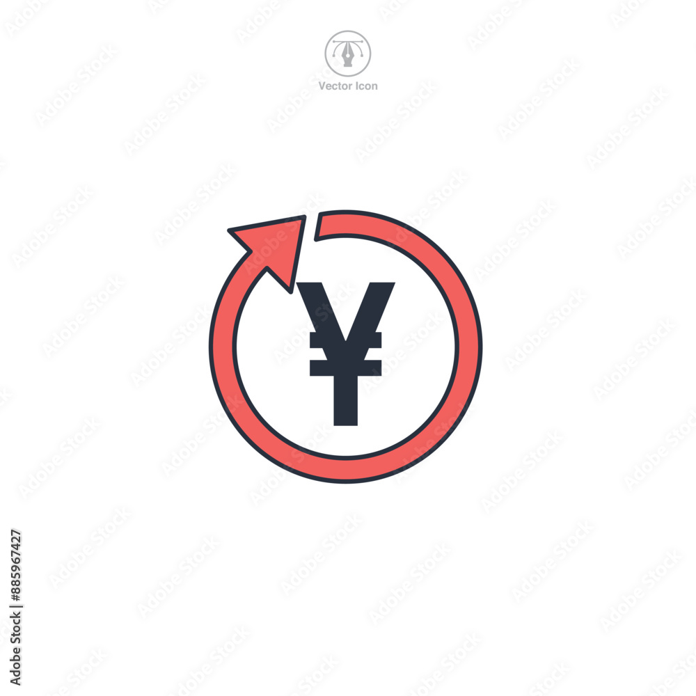 Yen Sign Icon theme symbol vector illustration isolated on white background Yen Sign Icon theme symbol vector illustration isolated on white background