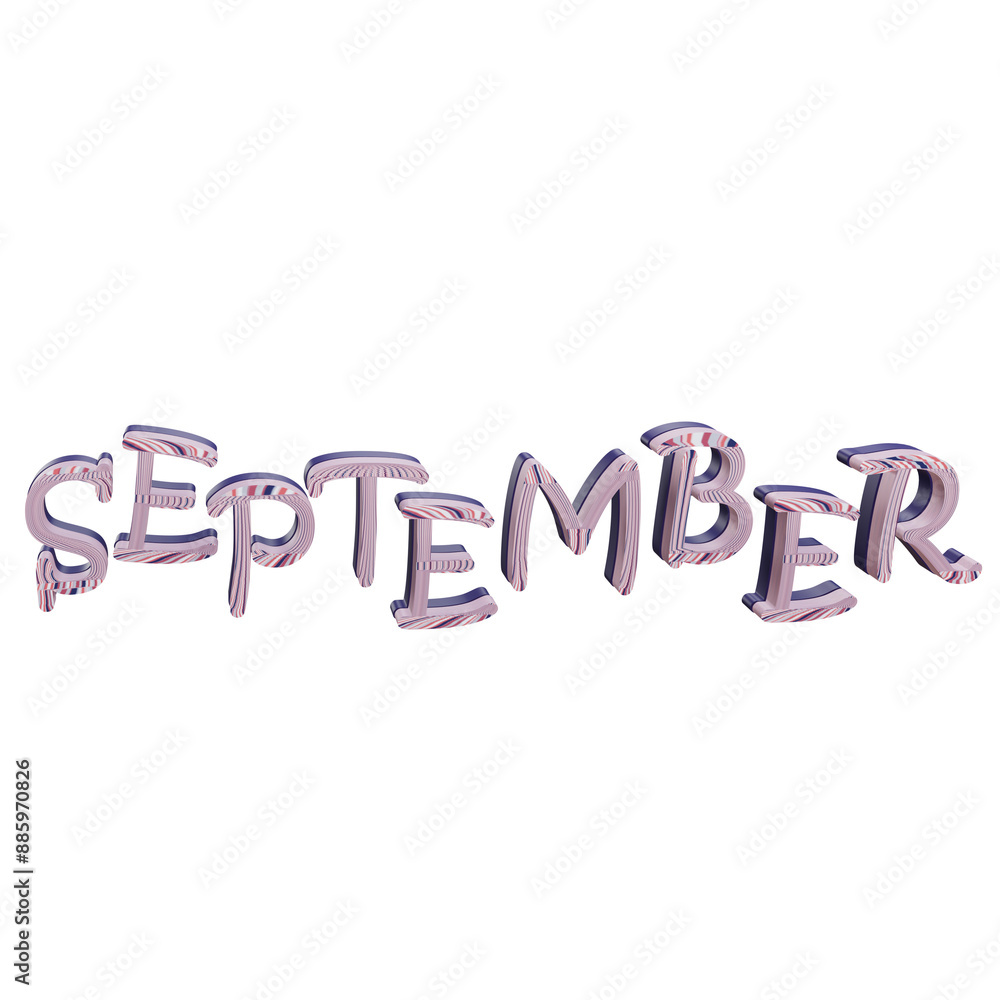 3 D illustration of september Month sign icon 3 D illustration of september Month sign icon