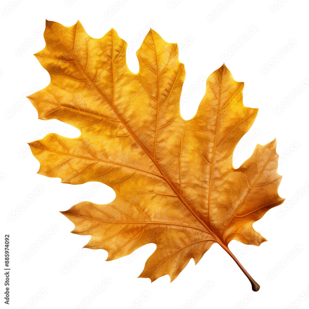 yellow, autumn oak leaf. Isolated on a transparent background. yellow, autumn oak leaf. Isolated on a transparent background.
