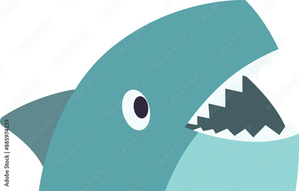 Jaws From Beach Illustration