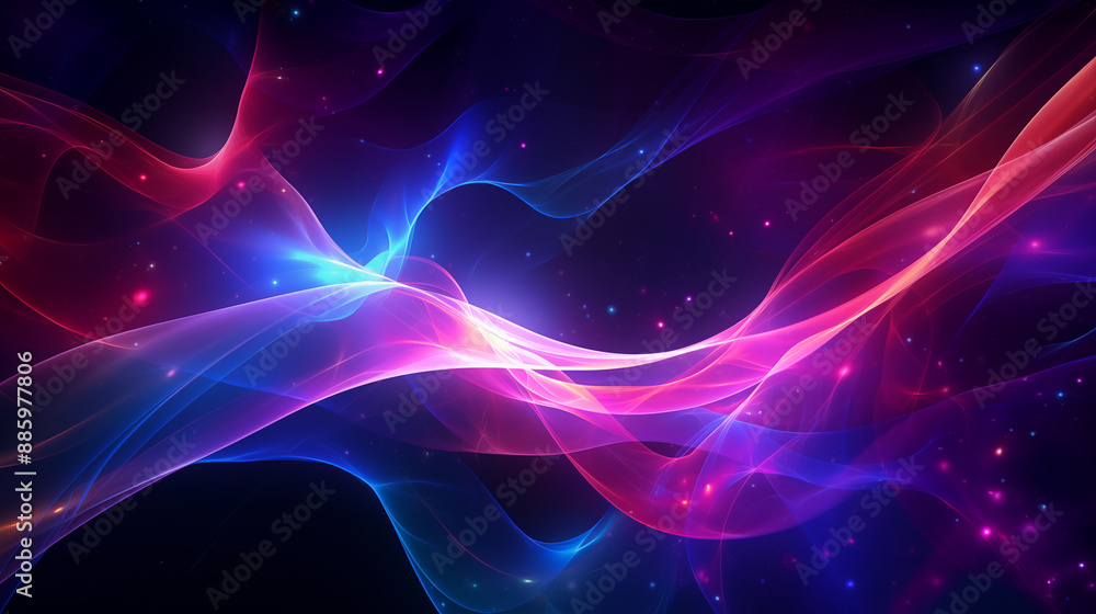 Abstract neon fractal wallpaper with space Abstract neon fractal wallpaper with space