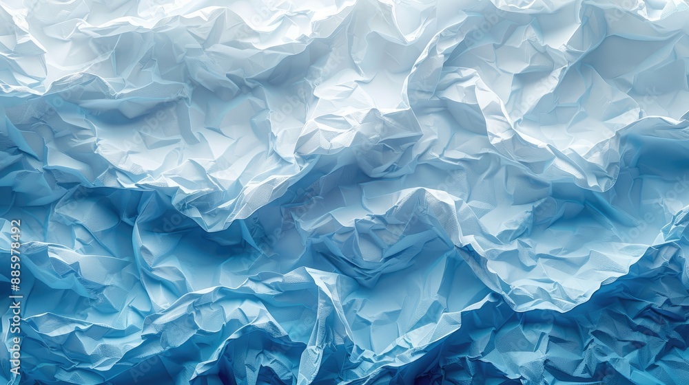 Blue crumpled paper texture. Blue crumpled paper texture.