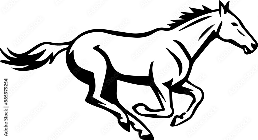 Horse Run Icon Illustration