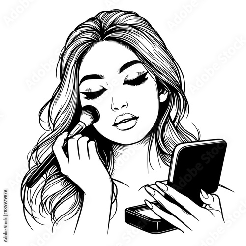 design of woman doing makeup v16