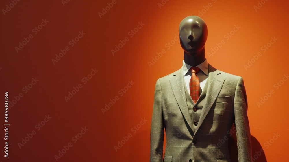 Mannequin in a Suit Against a Orange Background Mannequin in a Suit Against a Orange Background