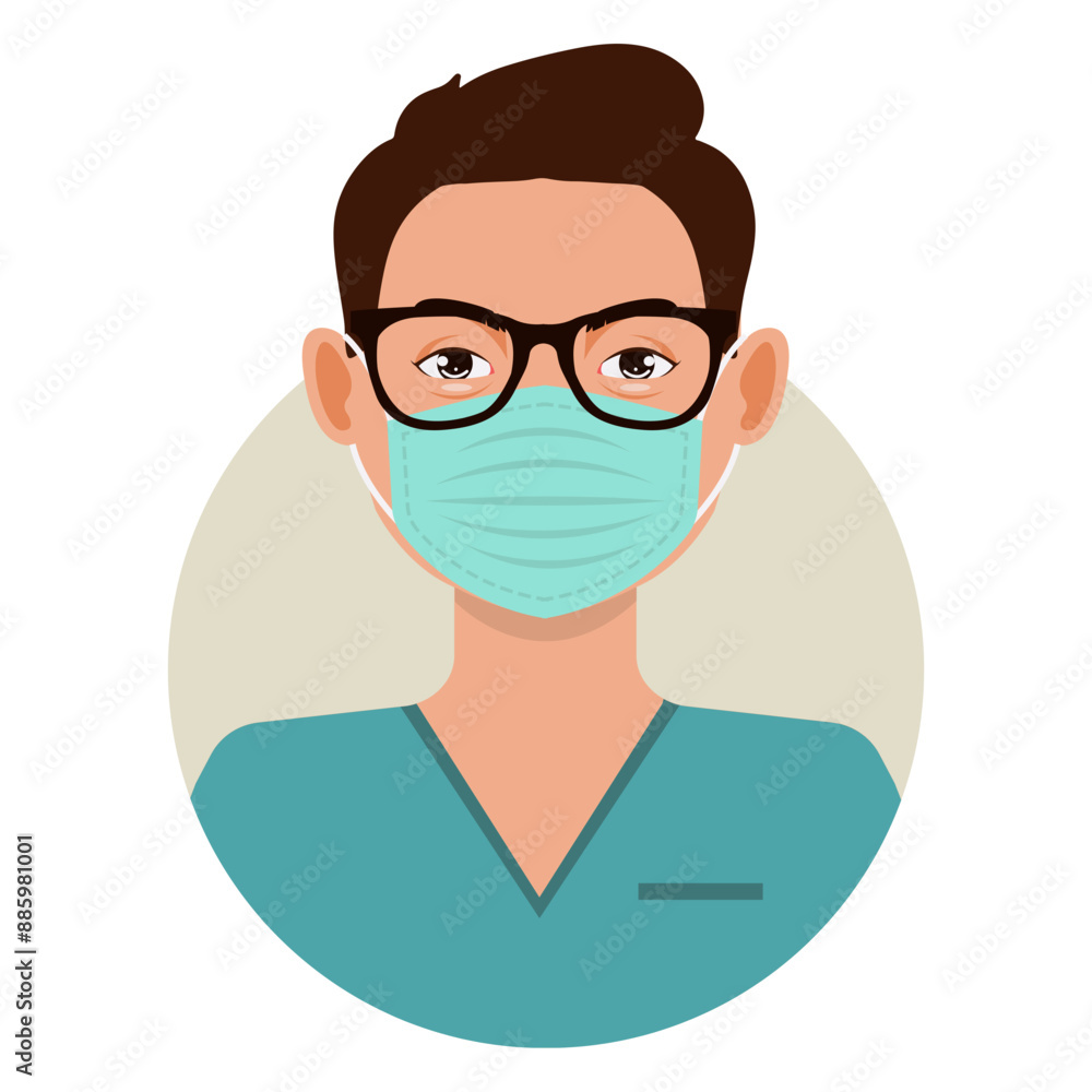 Man Medical Staff Character with Cartoon Design and Shape. Vector Illustration Man Medical Staff Character with Cartoon Design and Shape. Vector Illustration
