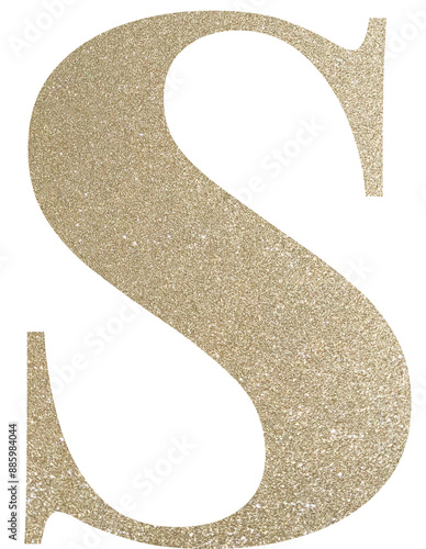 Golden glitter alphabet letter S