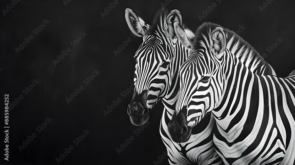 Naklejka premium Two Lonely Zebras