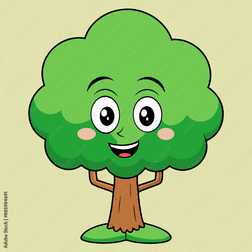 Cartoon Tree Vector Art Illustration Cartoon Tree Vector Art Illustration