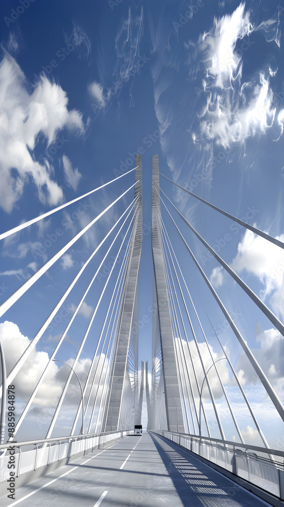 Foto de Modern Suspension Bridge: Engineering Marvel of Civil ...