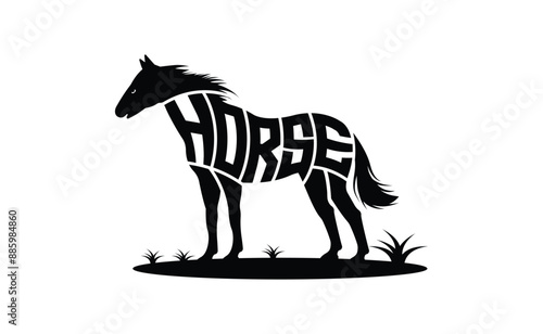 Horse vector illustration logo design 