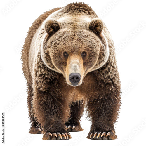 Grizzly Bear Isolated on Transparent or White Background, PNG