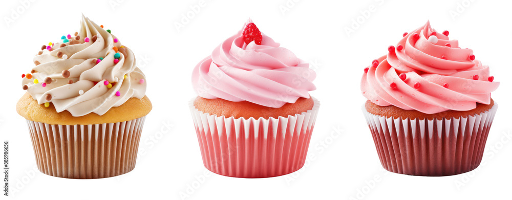 set of different cup cake cut out transparent background set of different cup cake cut out transparent background