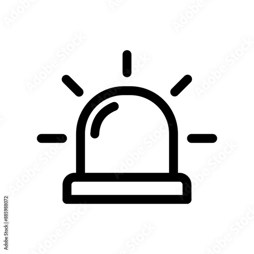 Light emergency icon in black, outline style and transparent background