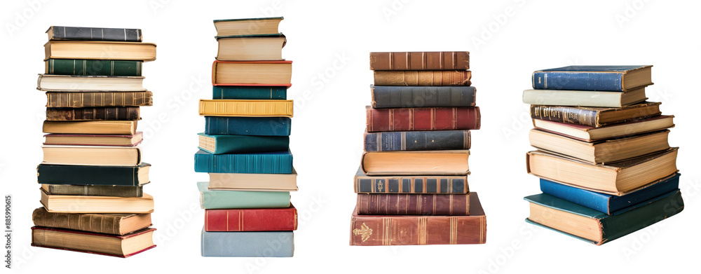 set of book stack cut out transparent background set of book stack cut out transparent background