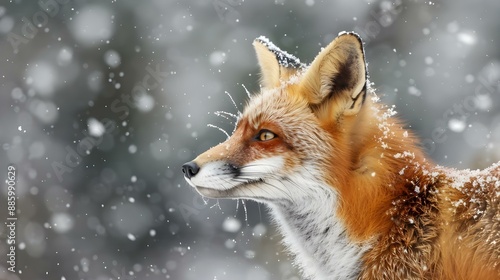 Red Fox in winter forest