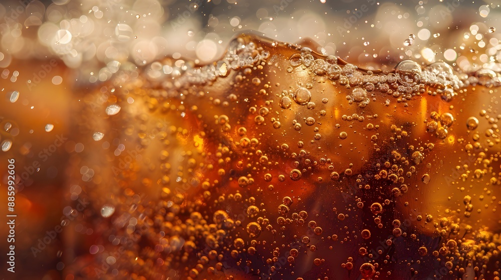 Closeup of Refreshing Carbonated Cola Beverage with Clear Space Closeup of Refreshing Carbonated Cola Beverage with Clear Space