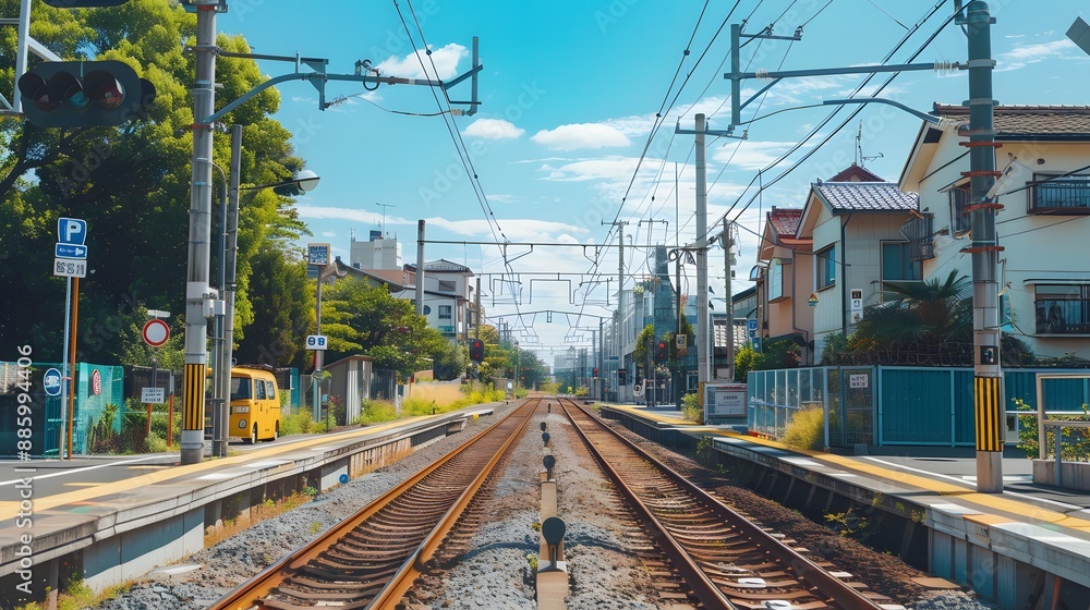 empty urban train station or railway line situated in what appears to be a city empty urban train station or railway line situated in what appears to be a city