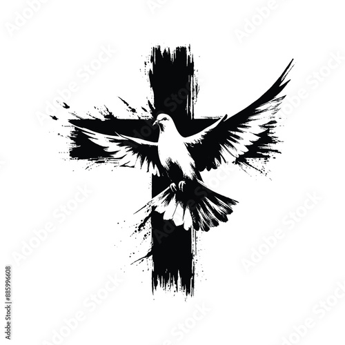 Cross and Dove Combine the cross with a dove symbolizing peace and the Holy Spirit