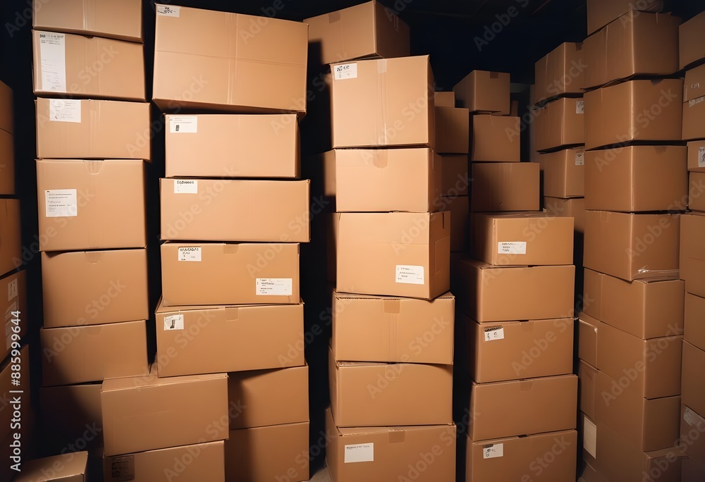 pile of cardboard in the warehouse pile of cardboard in the warehouse