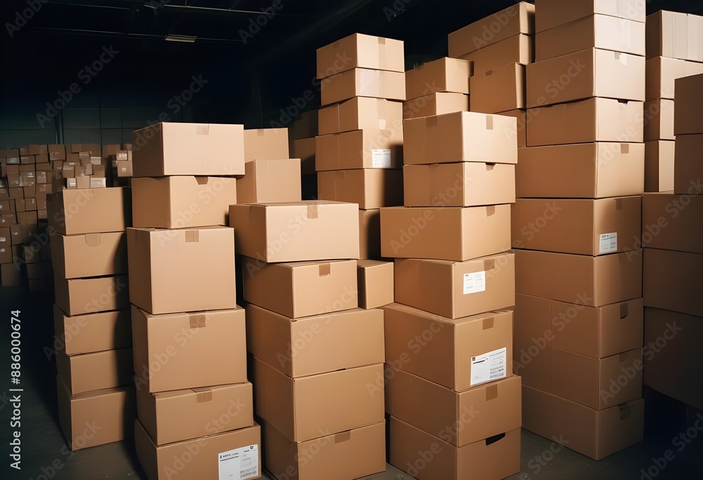 pile of cardboard in the warehouse pile of cardboard in the warehouse