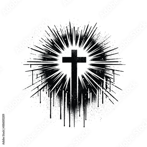 Cross and Resurrection Show the cross with a burst of light symbolizing resurrection