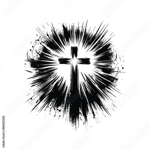 Cross and Resurrection Show the cross with a burst of light symbolizing resurrection