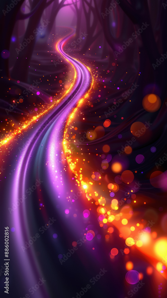 Obraz premium Colorful Light Trail in Darkness