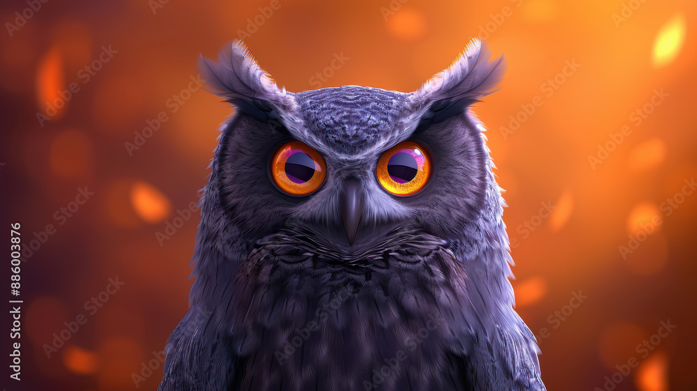 Owl Illustration in Animated Style Owl Illustration in Animated Style