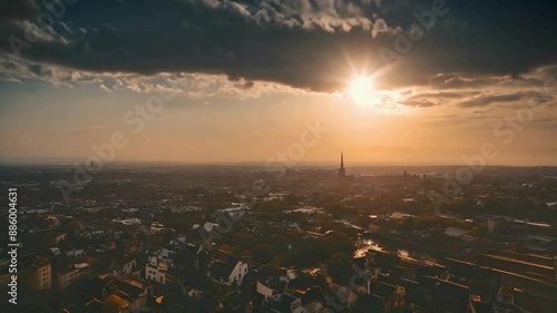 Solar Eclipse Over Urban Landscape