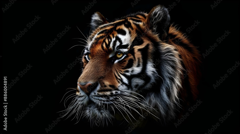 Fototapeta premium Tiger on a black background
