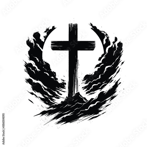 Cross and Storm Depict the cross standing firm amidst a storm 6
