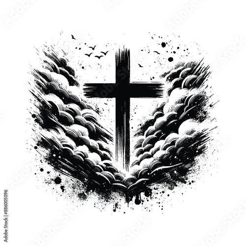 Cross and Storm Depict the cross standing firm amidst a storm 6