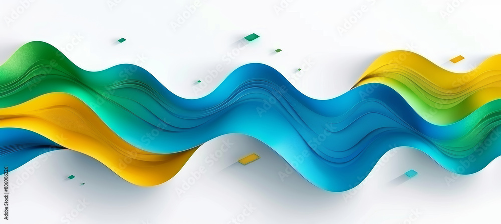 Geometric Elements Design in Blue, Green, and Yellow Geometric Elements Design in Blue, Green, and Yellow