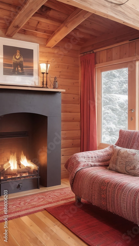 fireplace in room
