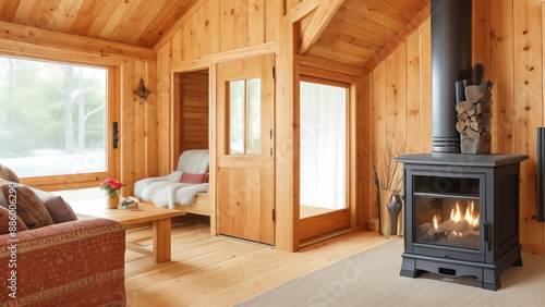 living room with fireplace