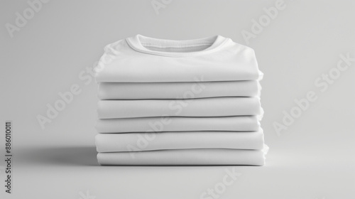 stack of white t-shirt isol...