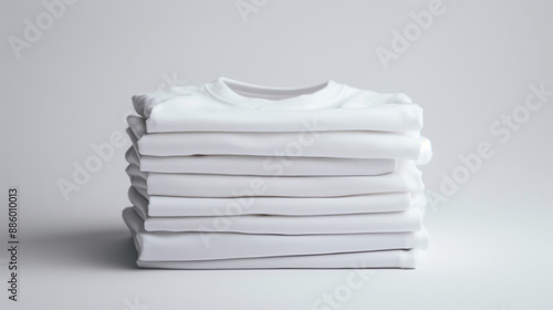 stack of white t-shirt isol...