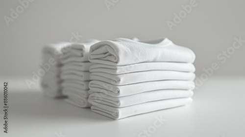 stack of white t-shirt isol...