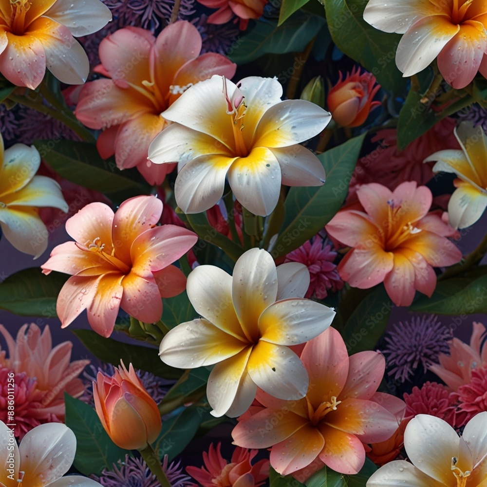 A Fragrant Bouquet: A Mix of Lilies, Roses, and Alstroemeria in Full Bloo A Fragrant Bouquet: A Mix of Lilies, Roses, and Alstroemeria in Full Bloo