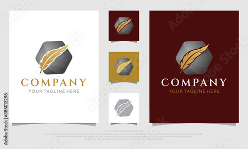 logo design vector for writers or journalists with creative simple and unique concept