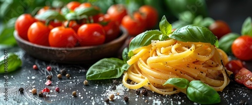 Obraz  z motywem Italian pasta on a white background, Image Background