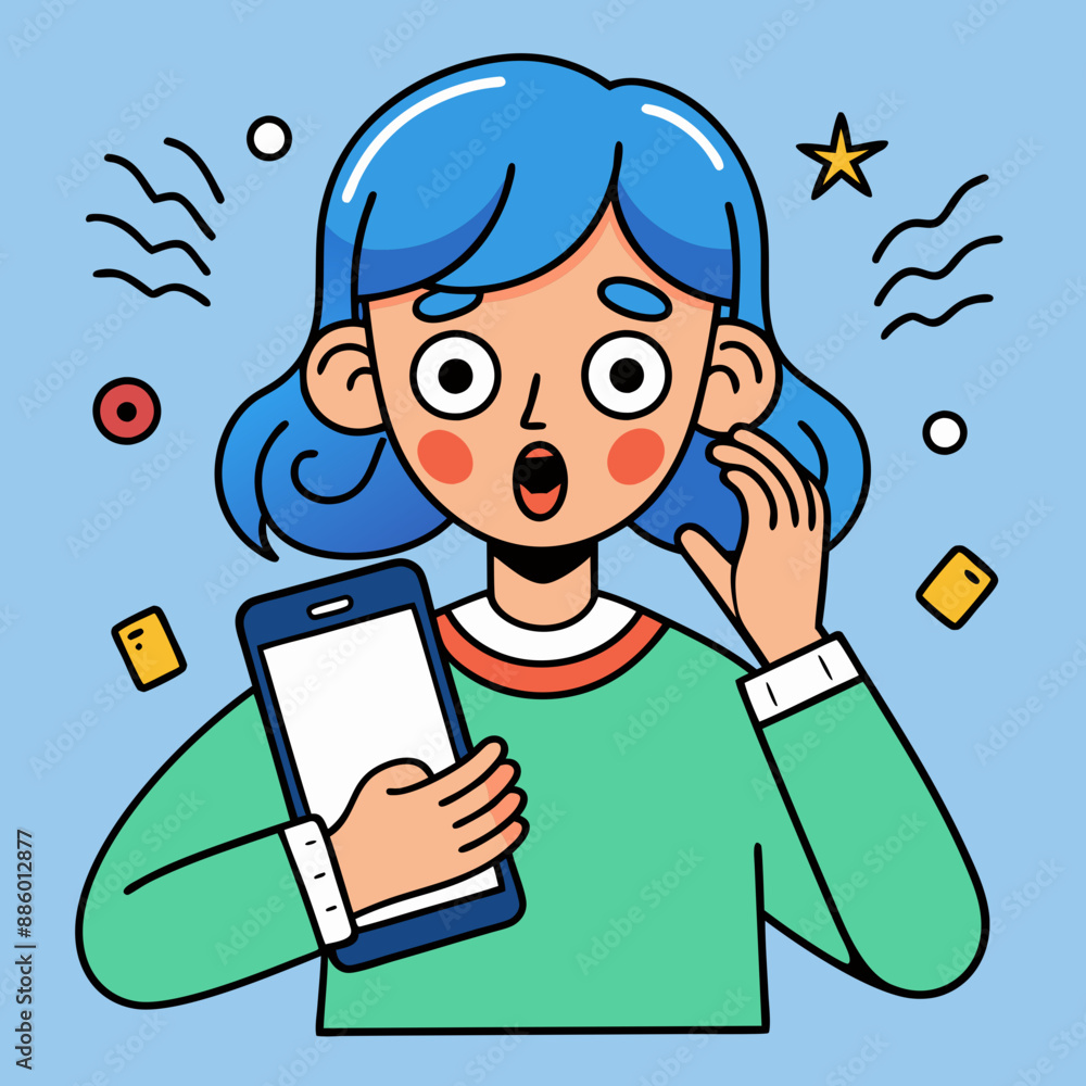 Cartoon man with phone vector art illustration Cartoon man with phone vector art illustration
