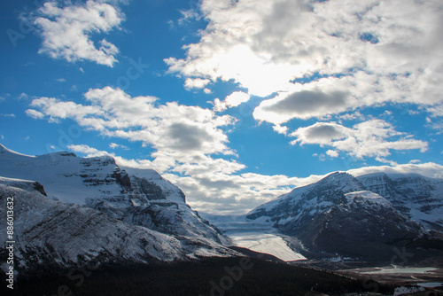 mountains in the snow