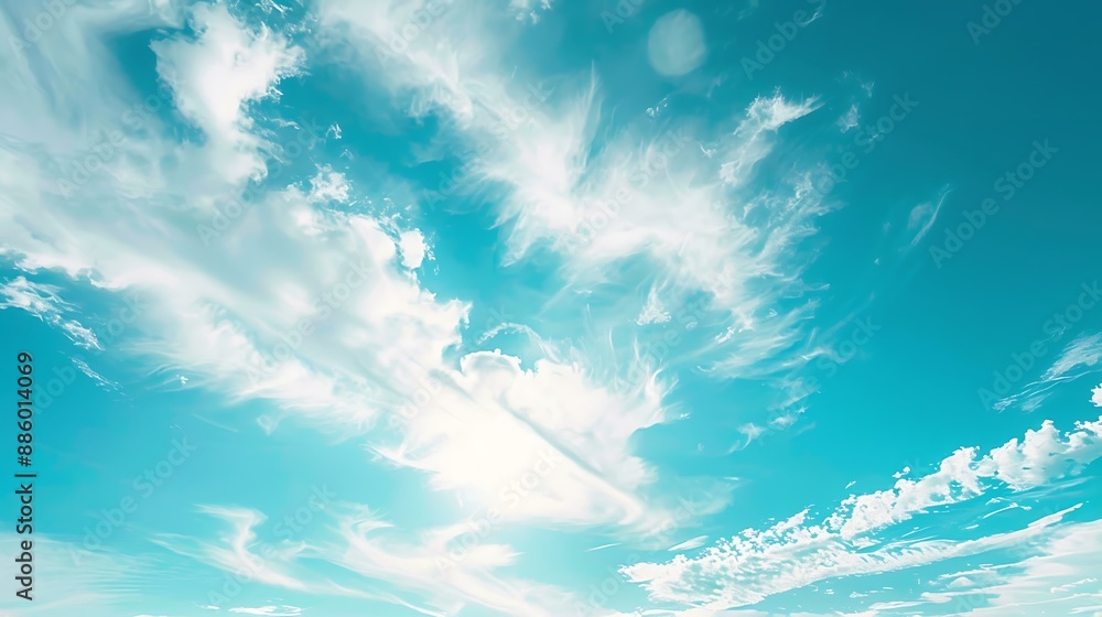 Tranquil sky blue background with wispy clouds and subtle gradient, design, serene, peaceful Tranquil sky blue background with wispy clouds and subtle gradient, design, serene, peaceful