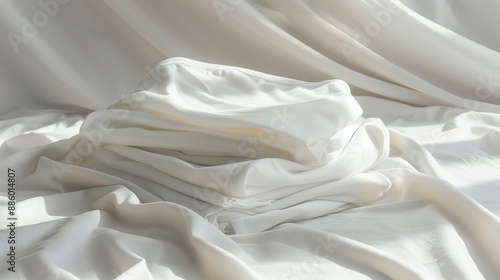 stack of white shirt on whi...