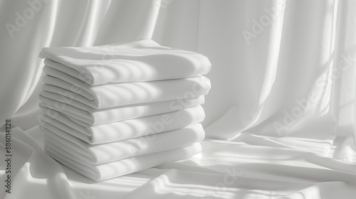 stack of white shirt on whi...