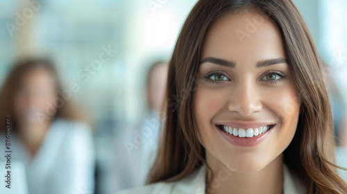 Free Download Smiling Asian business team in a collaborative - GFXLoad